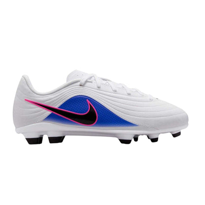 Blue-White-Pink - Front - Nike Childrens-Kids Tiempo Club Firm Ground Football Boots