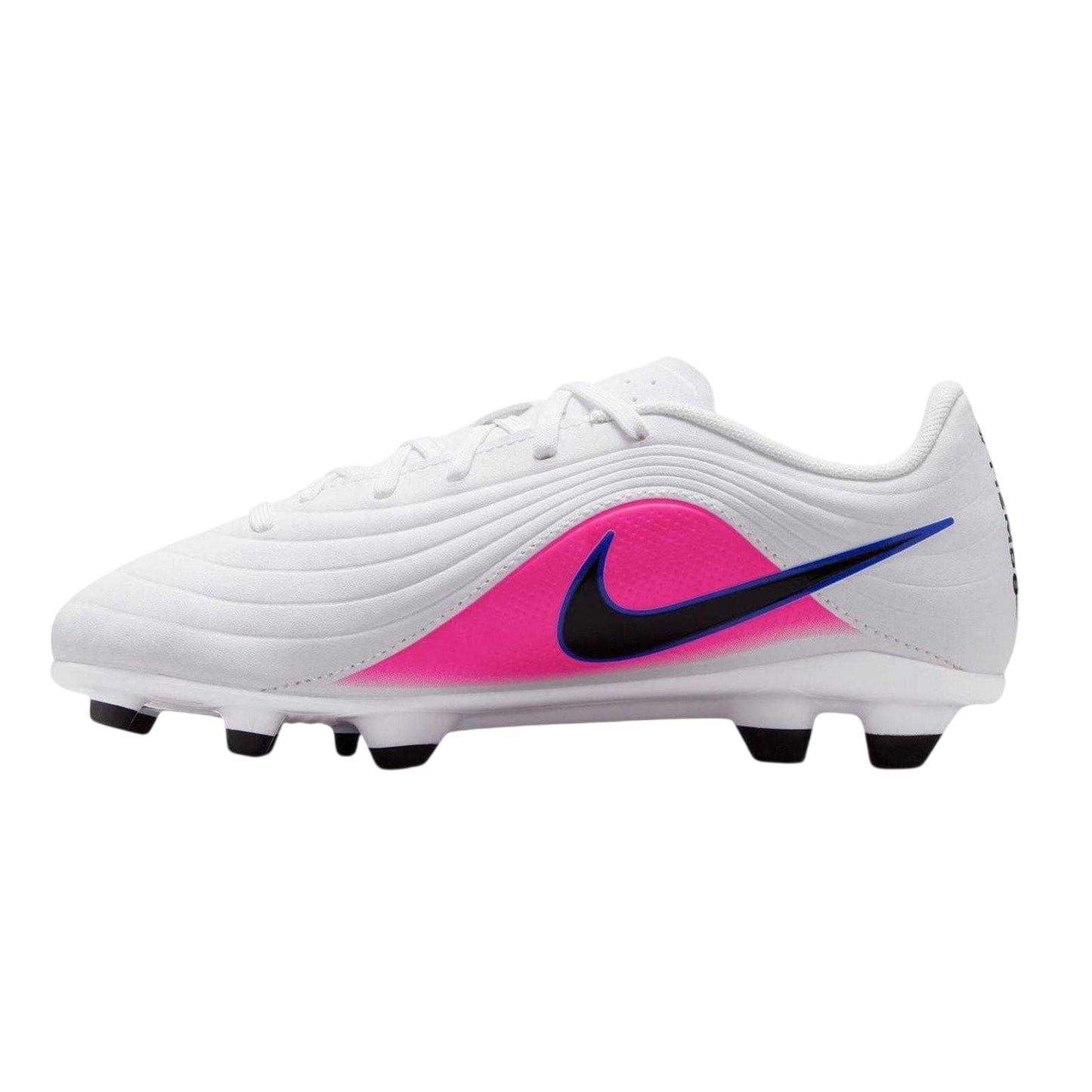 Blue-White-Pink - Side - Nike Childrens-Kids Tiempo Club Firm Ground Football Boots