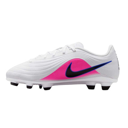 Blue-White-Pink - Side - Nike Childrens-Kids Tiempo Club Firm Ground Football Boots