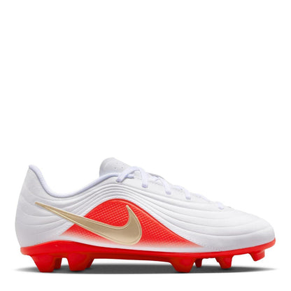 White-Red - Front - Nike Childrens-Kids Tiempo Club Firm Ground Football Boots
