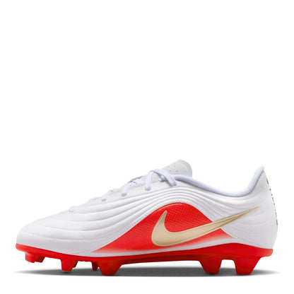 White-Red - Back - Nike Childrens-Kids Tiempo Club Firm Ground Football Boots