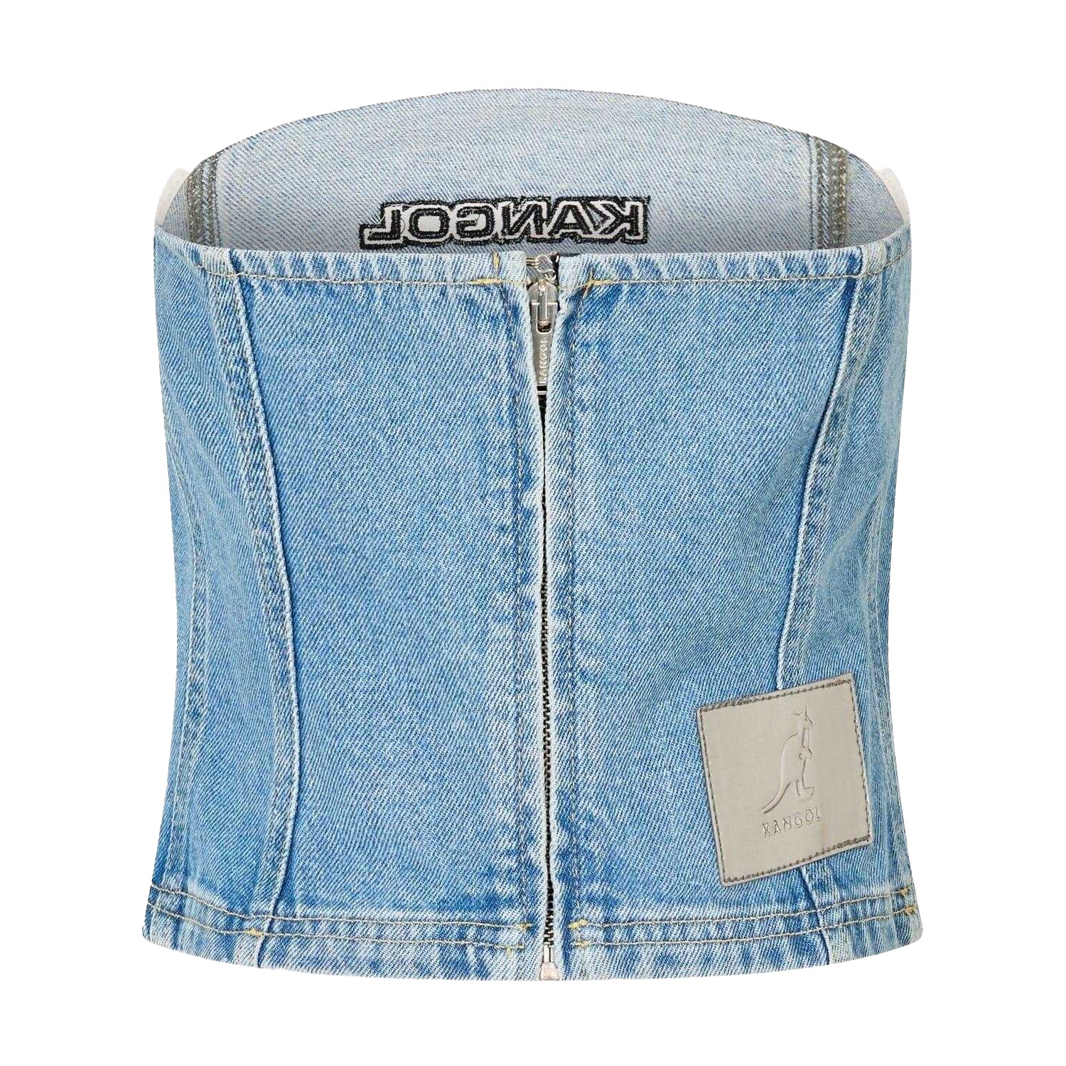 Blue - Back - Kangol Womens-Ladies Denim Bandeau Tube Top