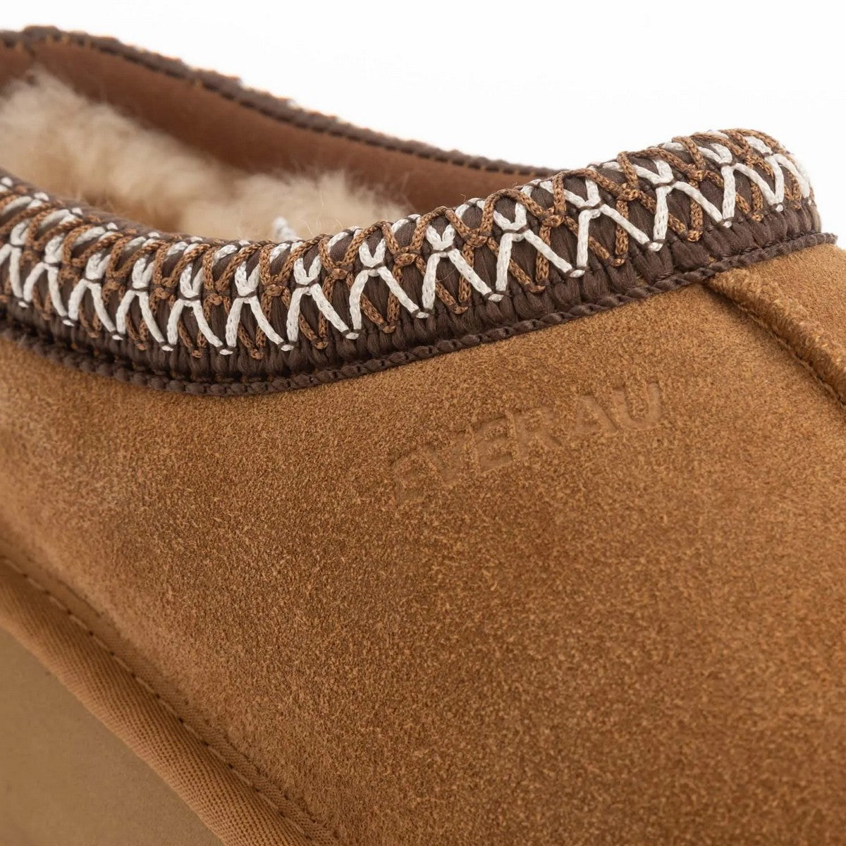 Chestnut - Close up - EverAu Womens-Ladies Wonga Leather Slippers