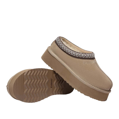 Sand - Pack Shot - EverAu Womens-Ladies Wonga Leather Slippers