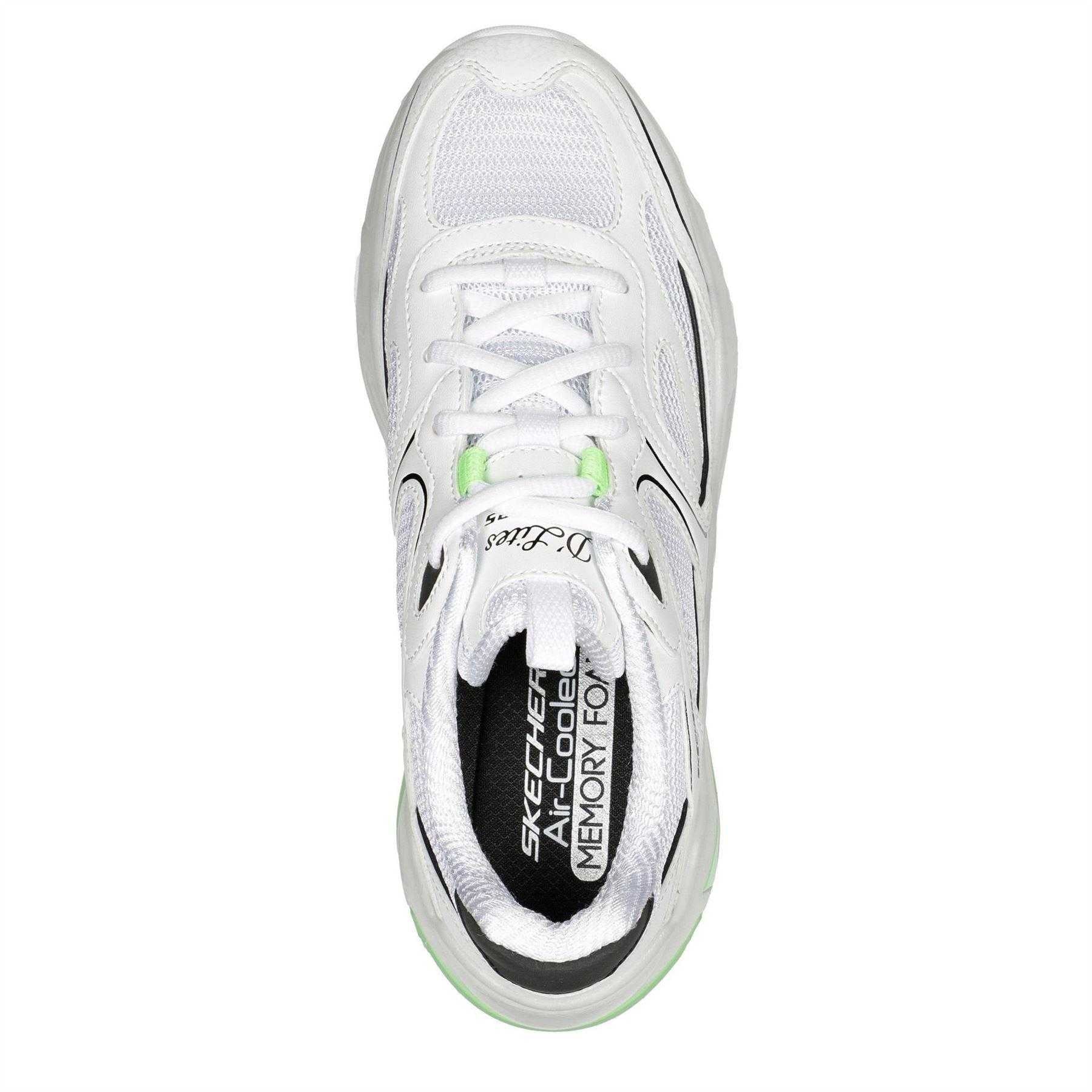 White-Lime - Side - Skechers Childrens-Kids DL Hyperburst Trainers