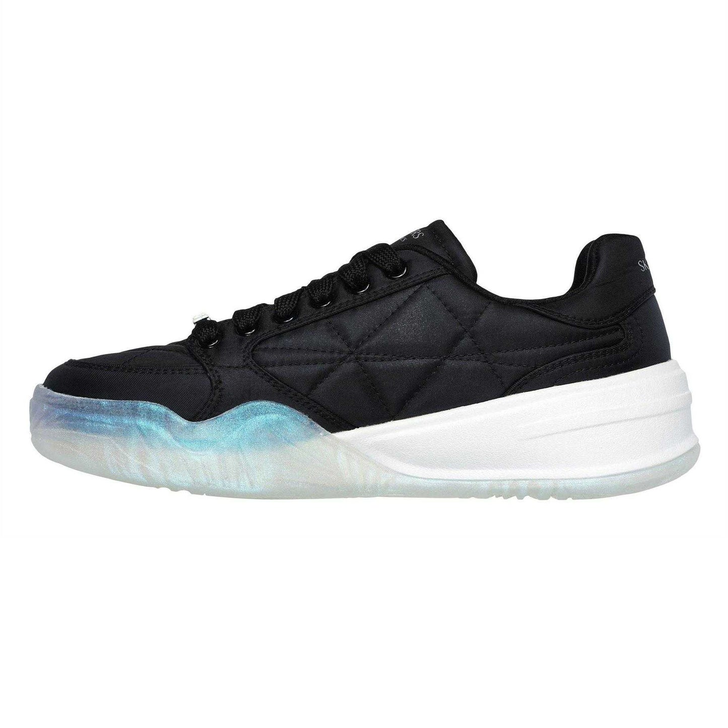 Black-White - Back - Skechers Womens-Ladies Denali Wedge Trainers
