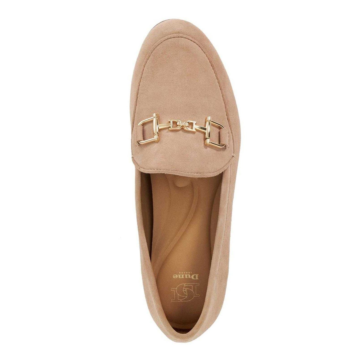 Taupe - Side - Dune London Womens-Ladies Glair Suede Loafers