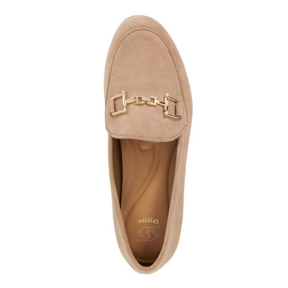 Taupe - Side - Dune London Womens-Ladies Glair Suede Loafers