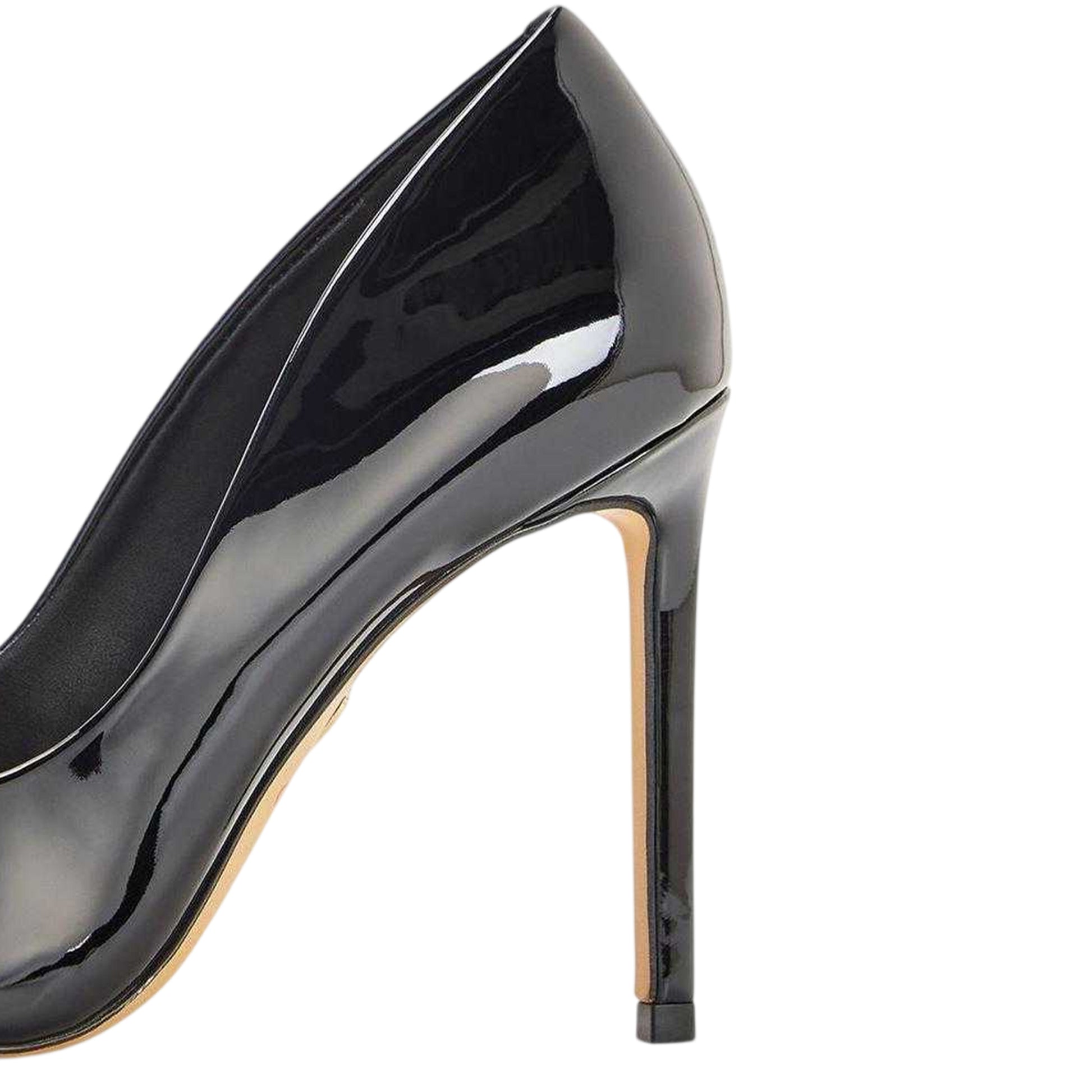 Black - Side - Aldo Womens-Ladies Stessy2.0 Patent Leather Court Shoes