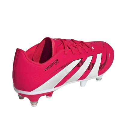 Red-White - Back - Adidas Childrens-Kids Predator League Soft Ground Football Boots