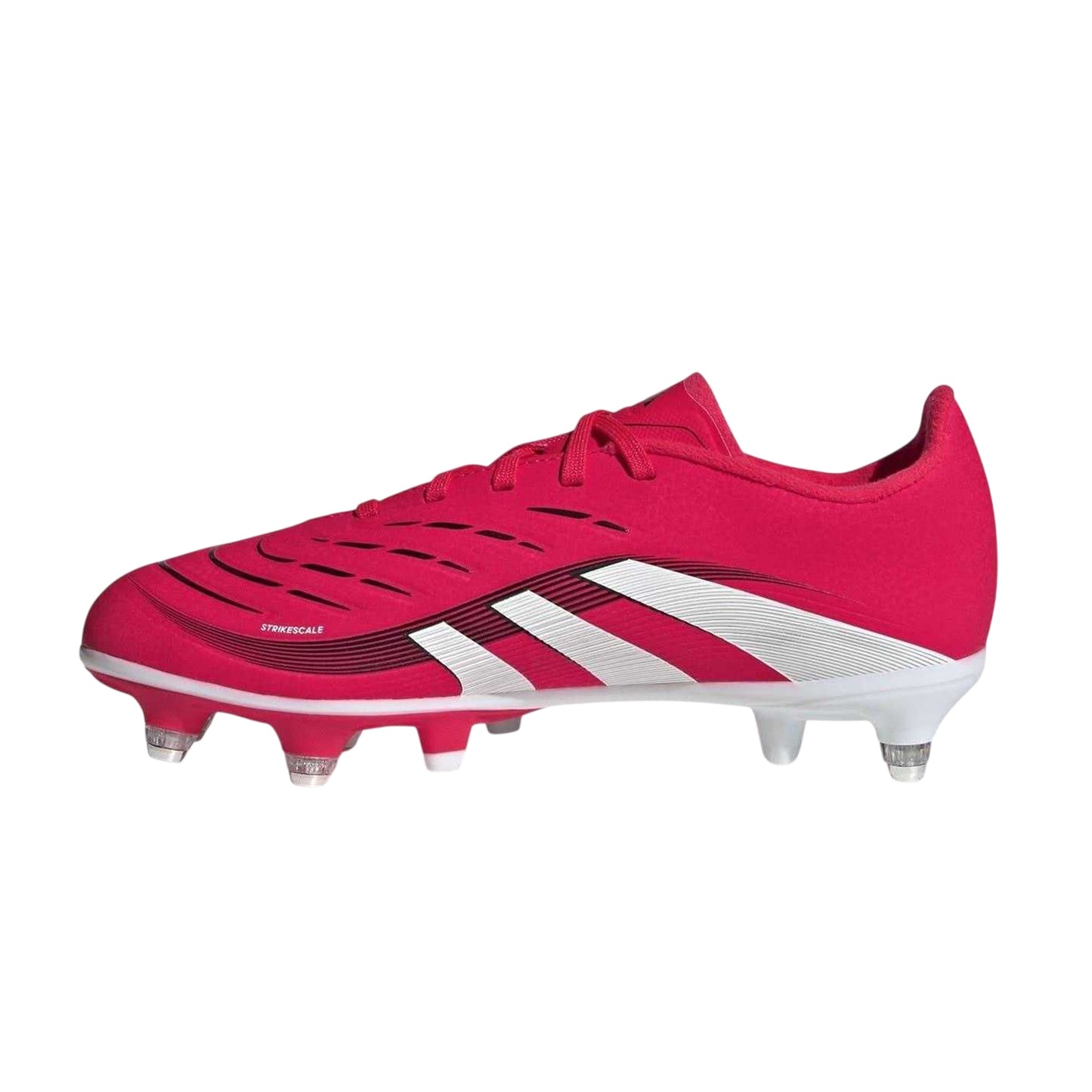 Red-White - Side - Adidas Childrens-Kids Predator League Soft Ground Football Boots