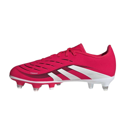 Red-White - Side - Adidas Childrens-Kids Predator League Soft Ground Football Boots
