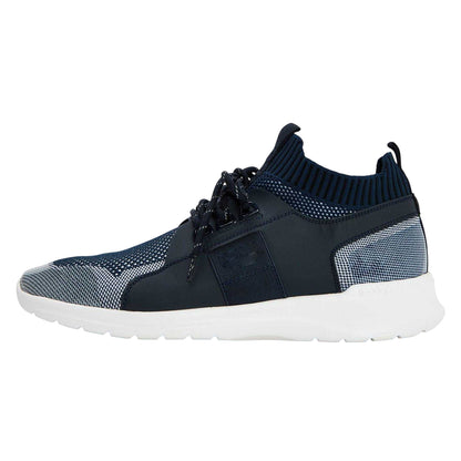 Dark Blue - Back - Boss Mens Extreme Logo Knitted Trainers