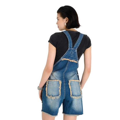 Dirty Washed - Back - The Ragged Priest Womens-Ladies Chroma Raw Edge Dungarees