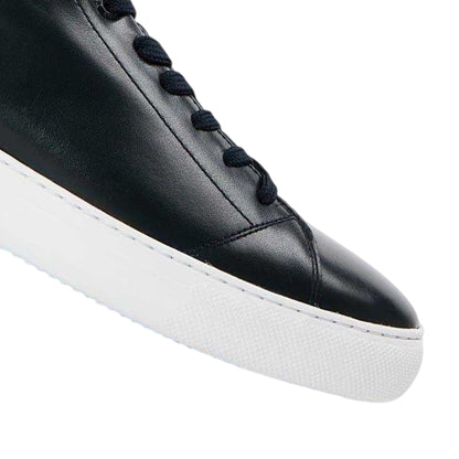 Dark Blue - Side - Boss Mens Enlight Leather Low Trainers
