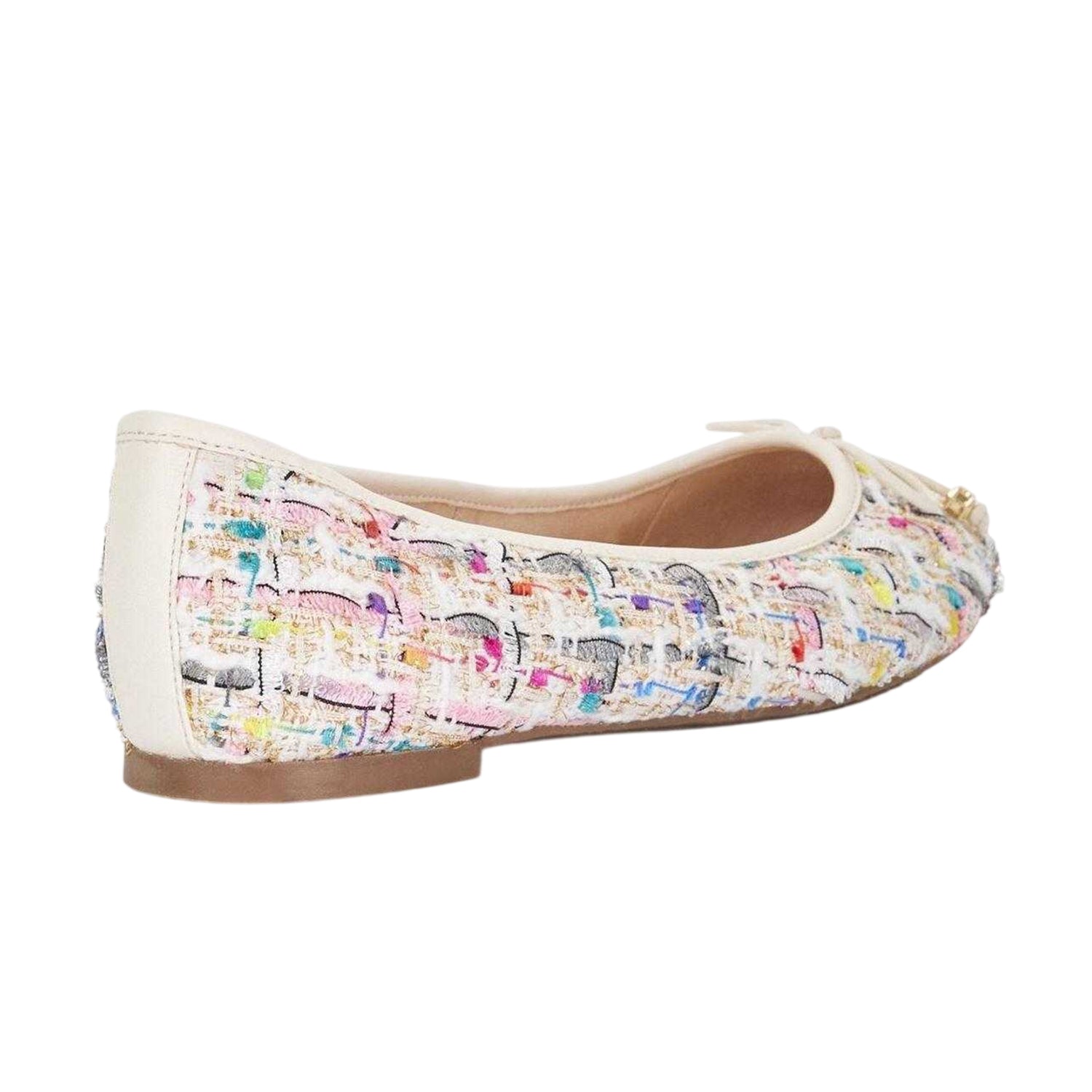 Multicoloured - Back - Dune London Womens-Ladies Lo Hallo Tweed Bow Detail Ballet Flats