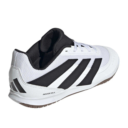 White-Black-Lemon - Back - Adidas Childrens-Kids Predator League Stripes Leather Football Boots