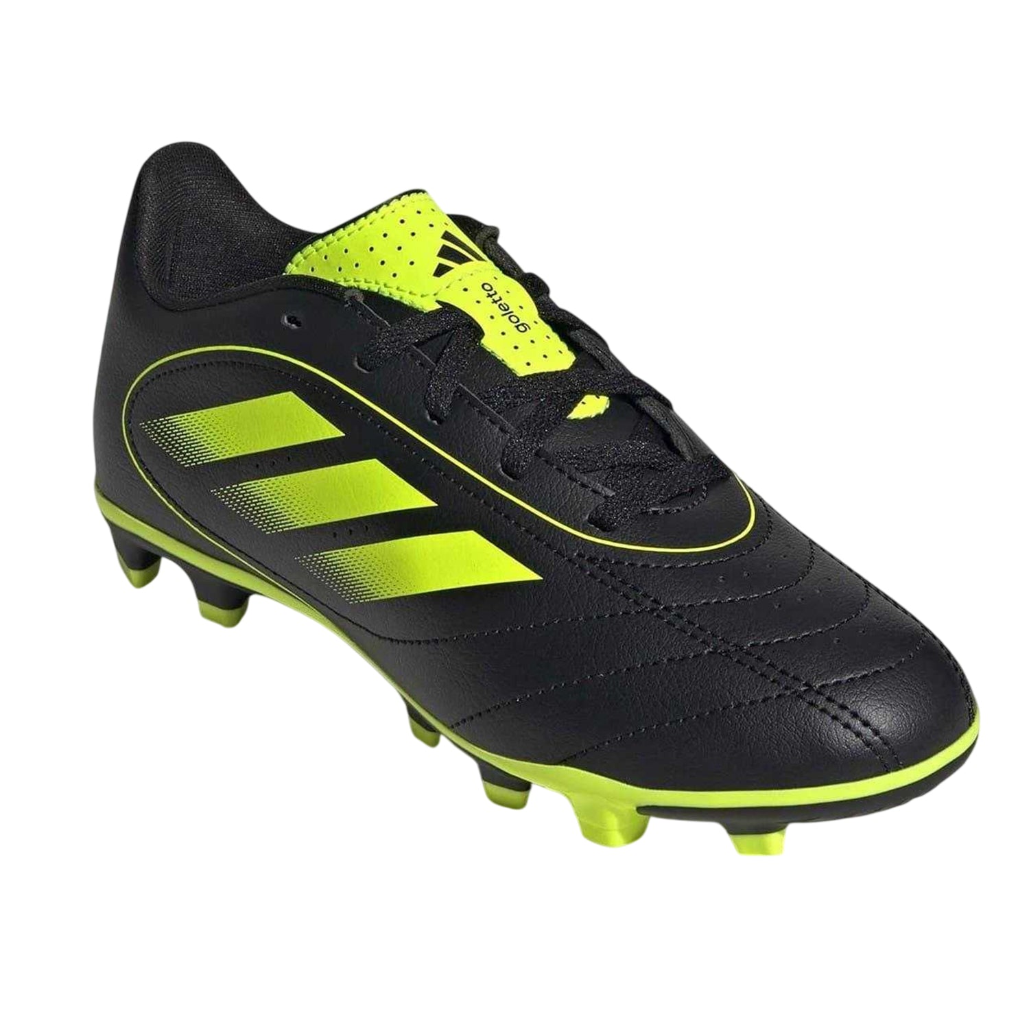 Black-Lemon - Front - Adidas Childrens-Kids Goletto VIII Firm Ground Football Boots