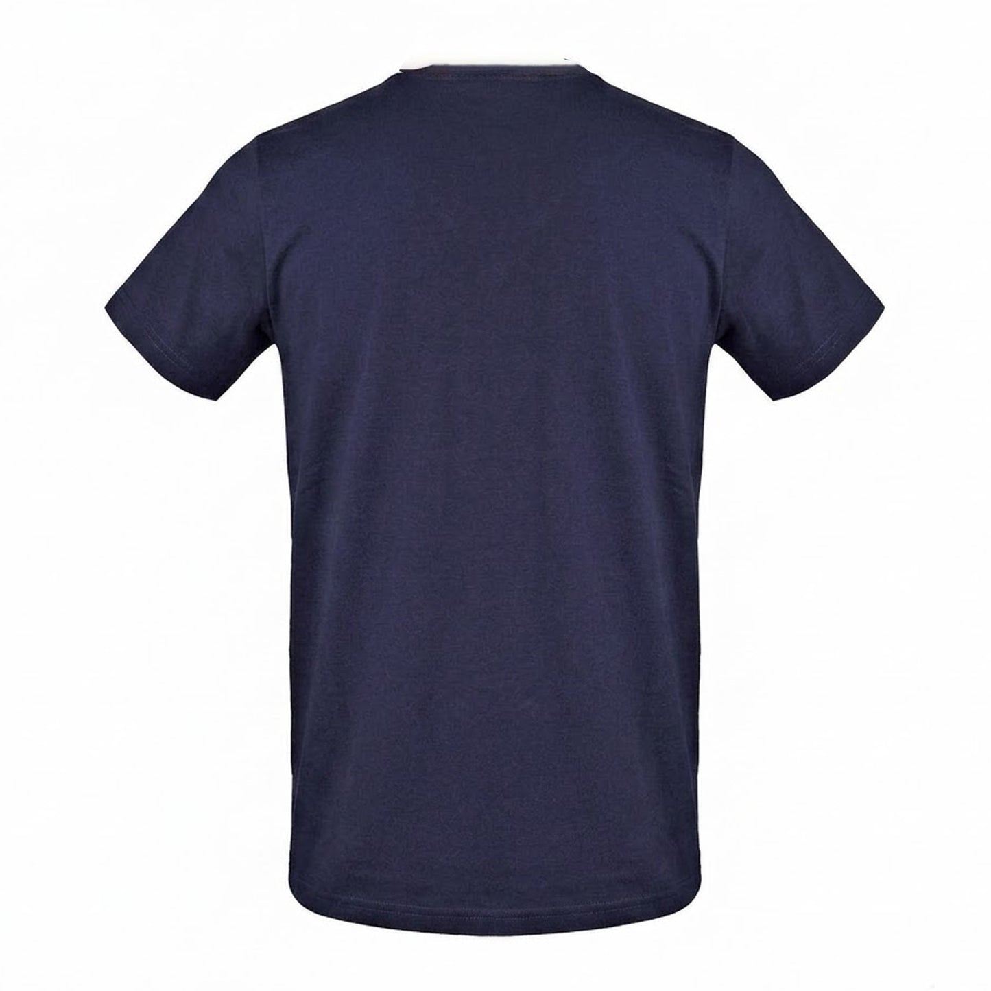 Navy - Back - Aquascutum Mens Logo Cotton T-Shirt