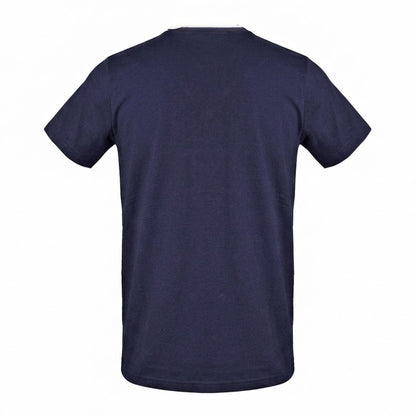 Navy - Back - Aquascutum Mens Logo Cotton T-Shirt