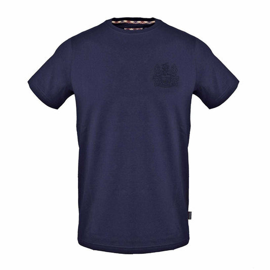 Navy - Front - Aquascutum Mens Logo Cotton T-Shirt