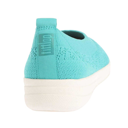 Blue - Back - Fit Flop Womens-Ladies Uberknit Ballet Flats
