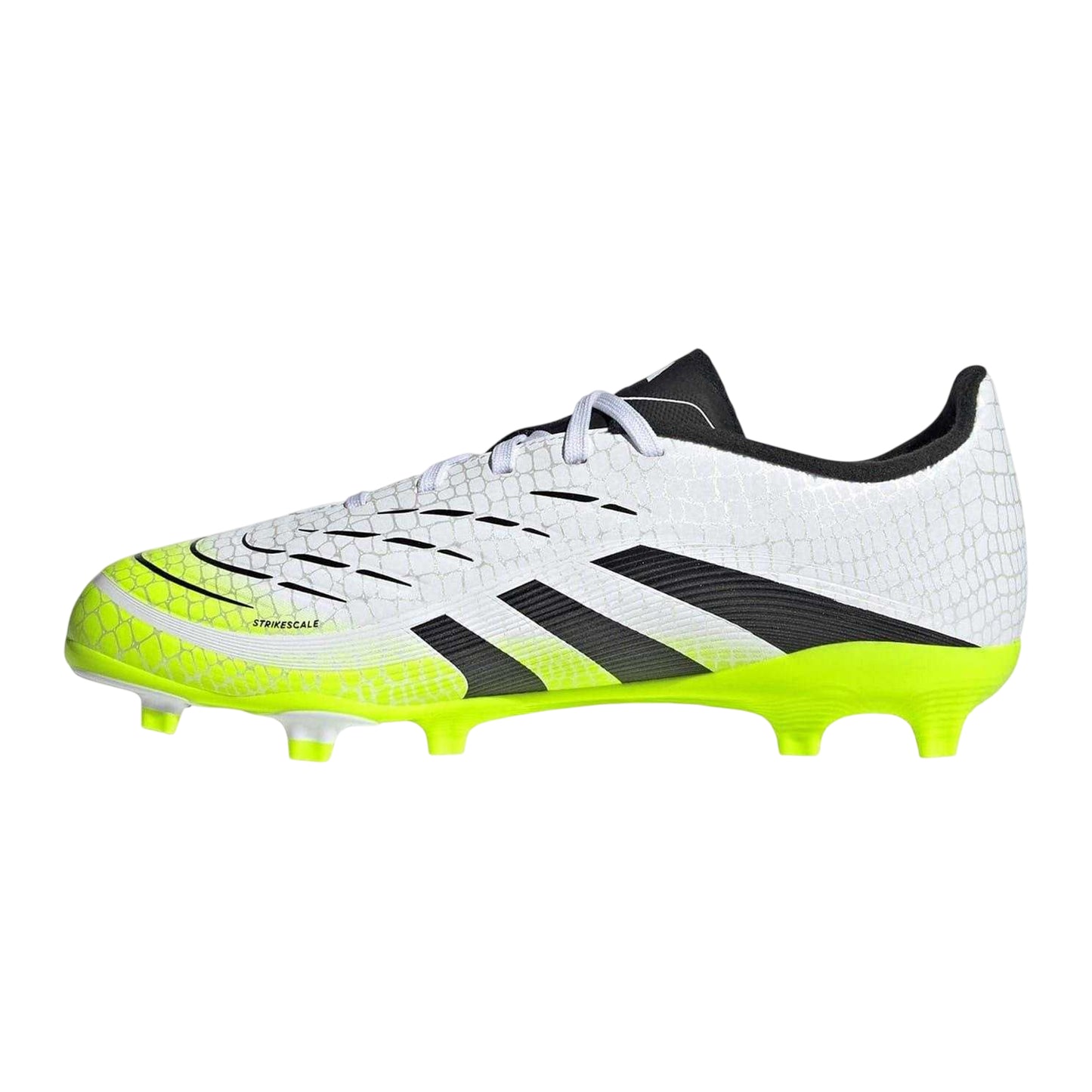 White-Lemon - Side - Adidas Childrens-Kids Predator League 3 Stripes Firm Ground Football Boots