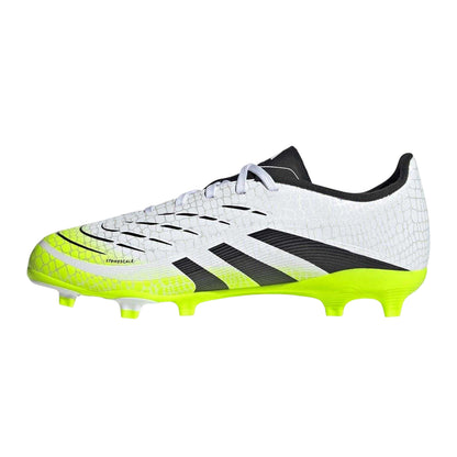 White-Lemon - Side - Adidas Childrens-Kids Predator League 3 Stripes Firm Ground Football Boots