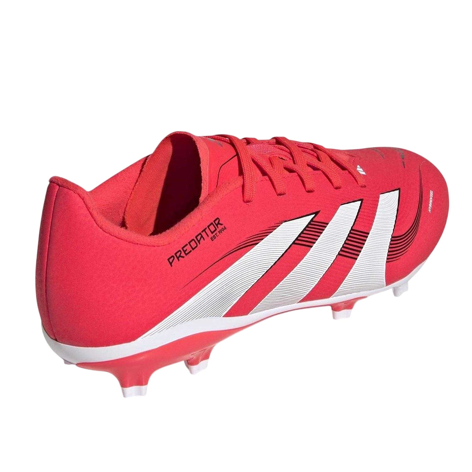 Red-White - Back - Adidas Childrens-Kids Predator League 3 Stripes Firm Ground Football Boots