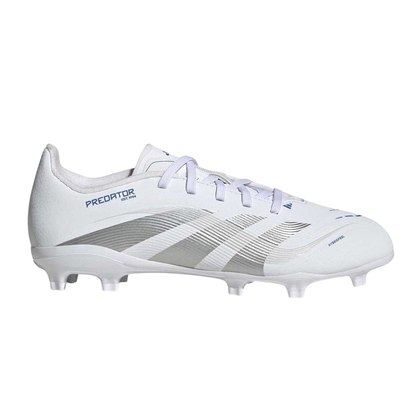 White - Front - Adidas Childrens-Kids Predator League 3 Stripes Firm Ground Football Boots