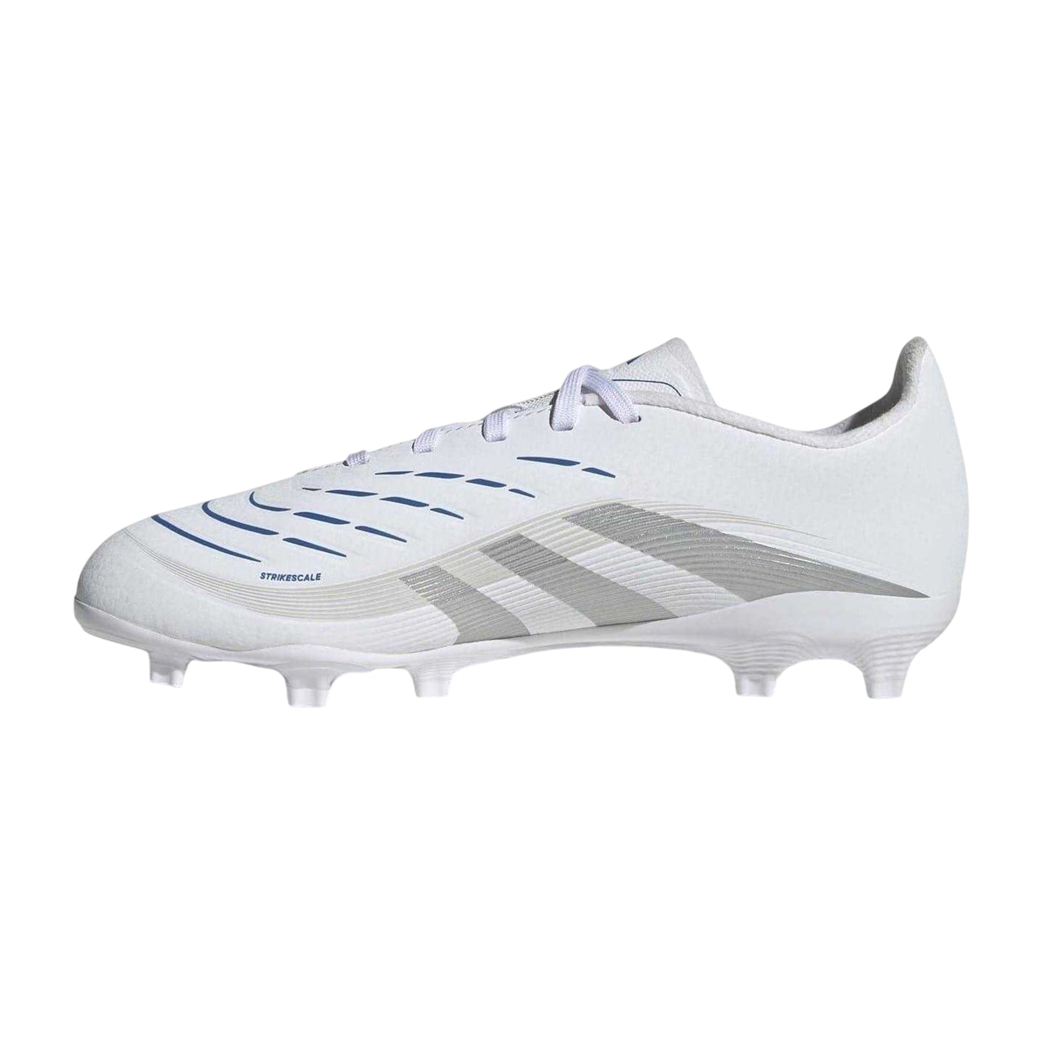 White - Side - Adidas Childrens-Kids Predator League 3 Stripes Firm Ground Football Boots
