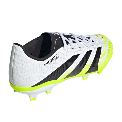 White-Lemon - Back - Adidas Childrens-Kids Predator League 3 Stripes Firm Ground Football Boots
