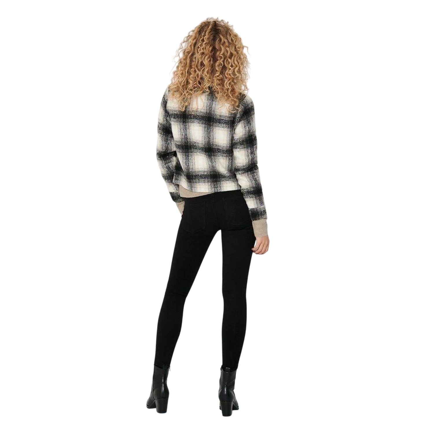 Black-Pumice Print - Back - Only Womens-Ladies Lou Polyester Blend Shacket