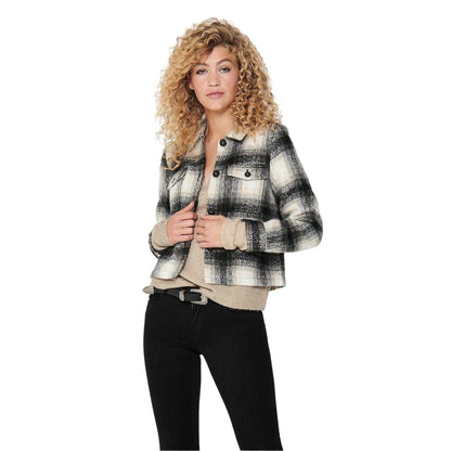 Black-Pumice Print - Side - Only Womens-Ladies Lou Polyester Blend Shacket