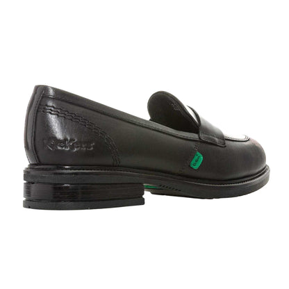 Black - Back - Kickers Womens-Ladies Lach Leather Loafers