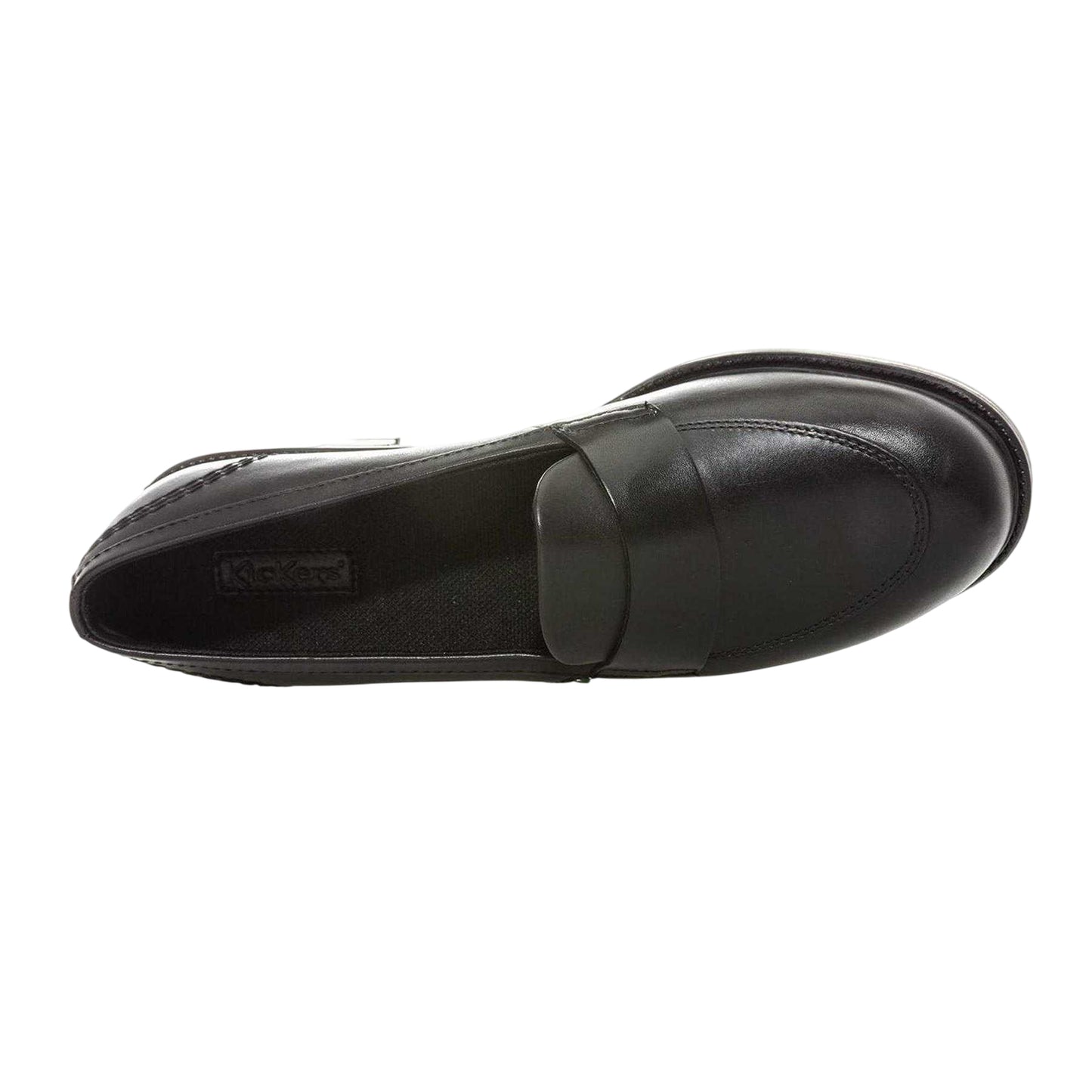 Black - Side - Kickers Womens-Ladies Lach Leather Loafers