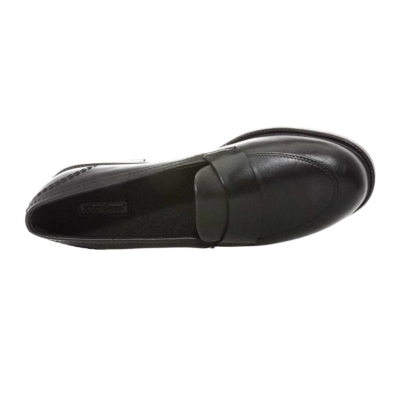 Black - Side - Kickers Womens-Ladies Lach Leather Loafers