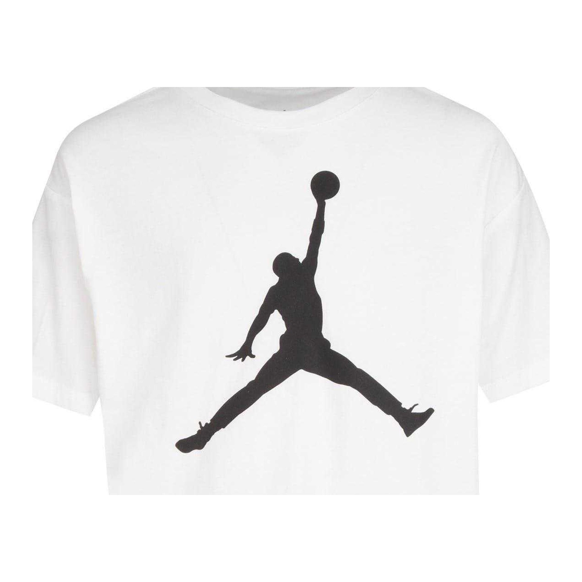 White - Side - Nike Girls Air Jordan Jumpman Crop T-Shirt