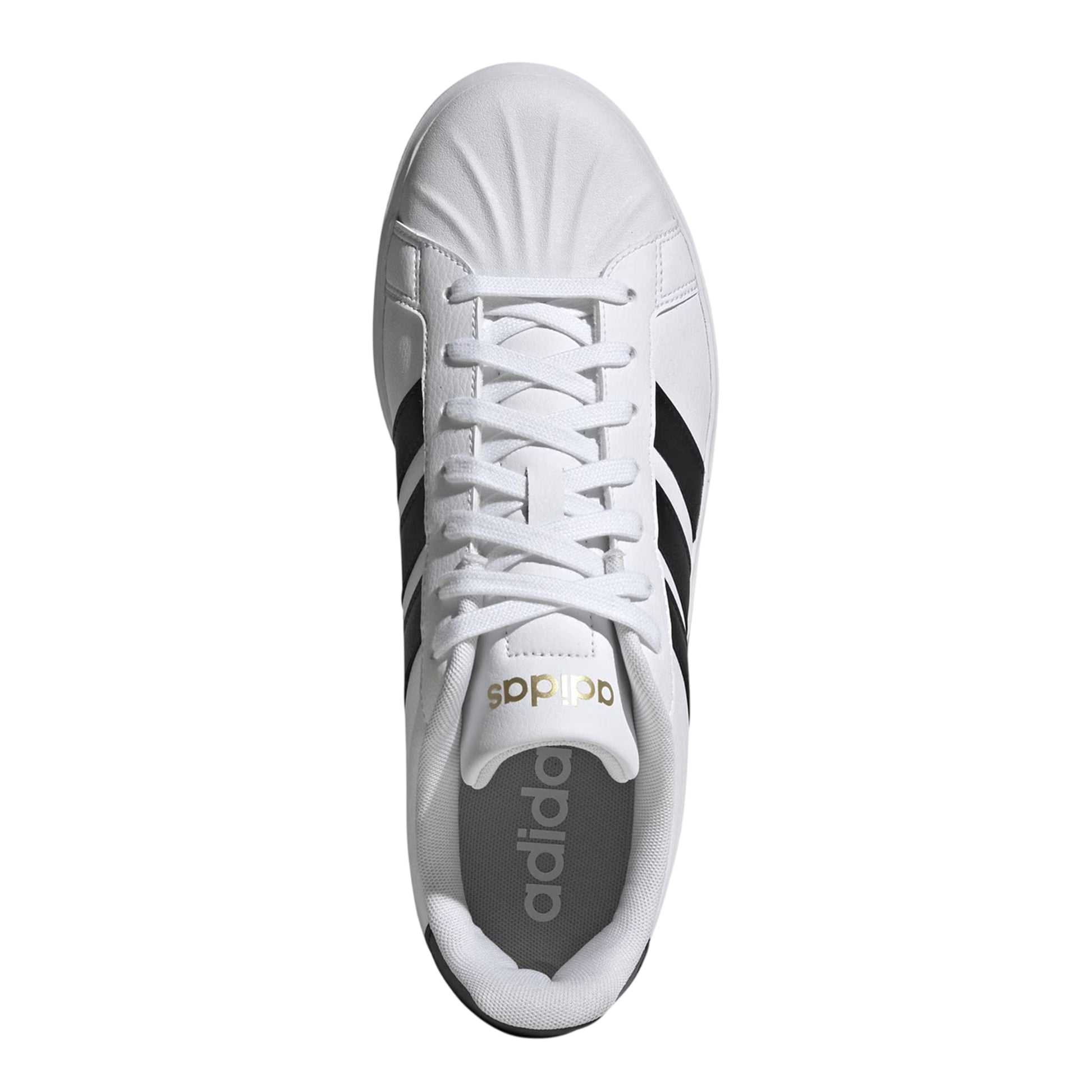 White-Black - Side - Adidas Mens Streettalk Low Lace Up Trainers