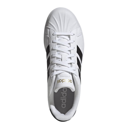 White-Black - Side - Adidas Mens Streettalk Low Lace Up Trainers