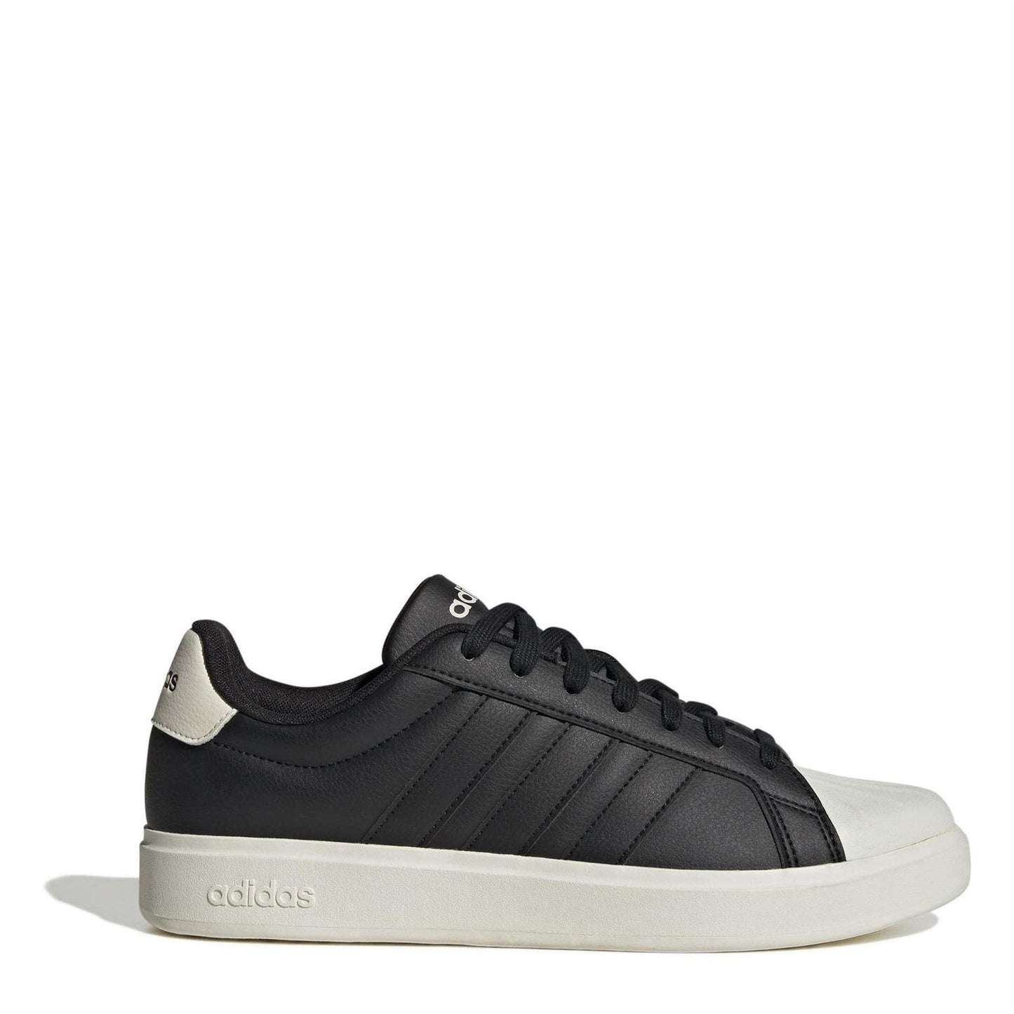 Core Black-White - Front - Adidas Mens Streettalk Low Lace Up Trainers