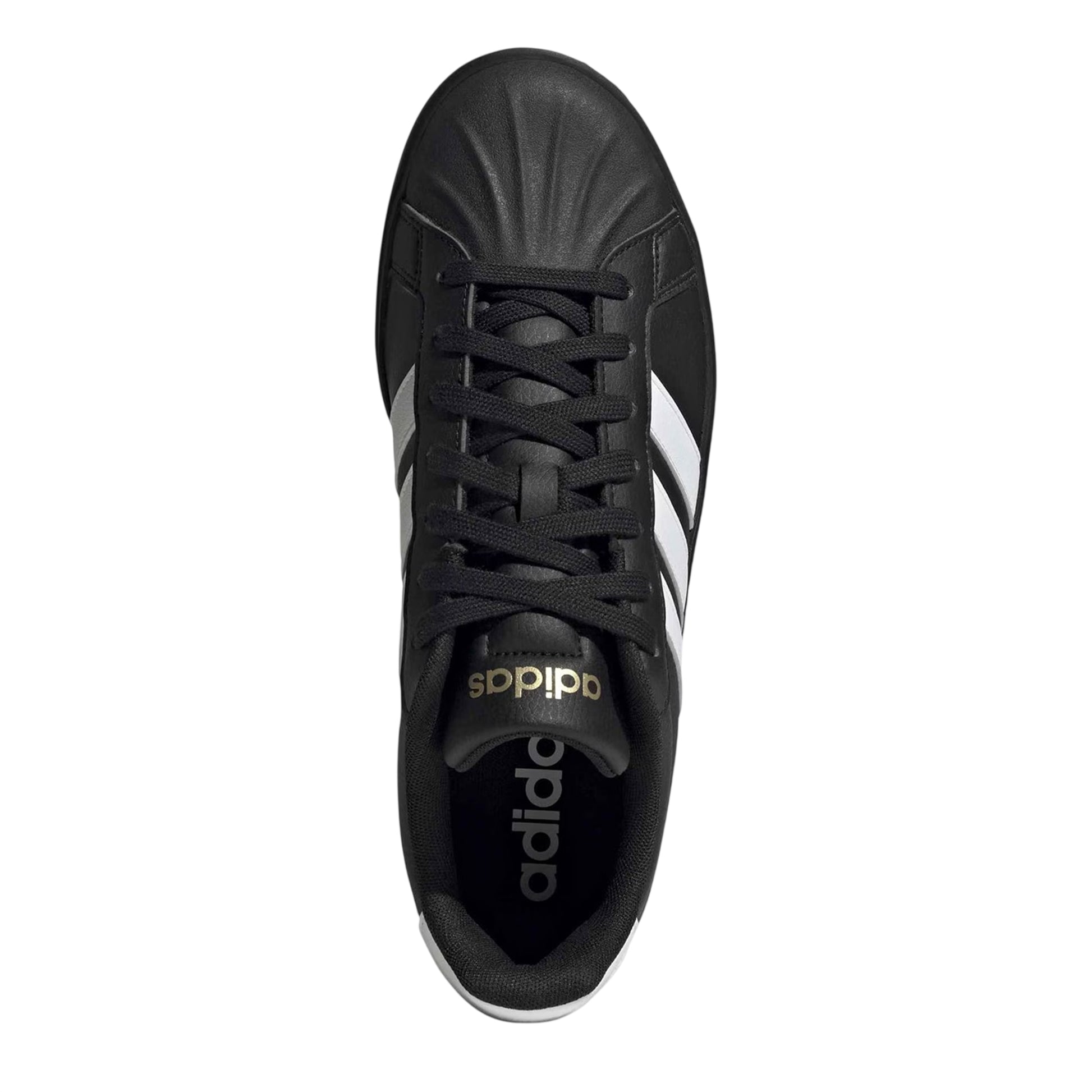 Black-White - Side - Adidas Mens Streettalk Low Lace Up Trainers