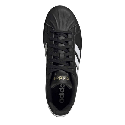 Black-White - Side - Adidas Mens Streettalk Low Lace Up Trainers