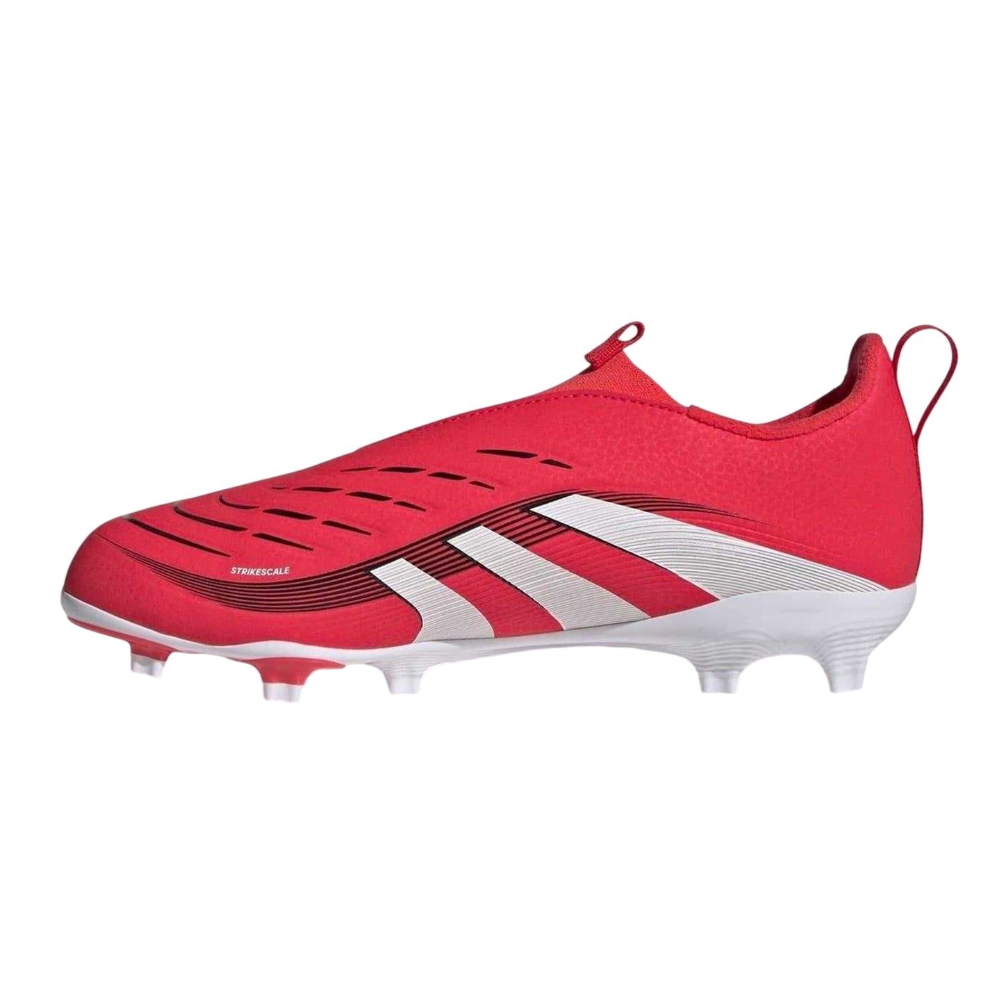 Red-White - Side - Adidas Childrens-Kids Predator League Firm Ground Football Boots