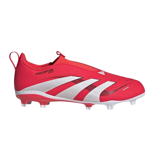 Red-White - Front - Adidas Childrens-Kids Predator League Firm Ground Football Boots