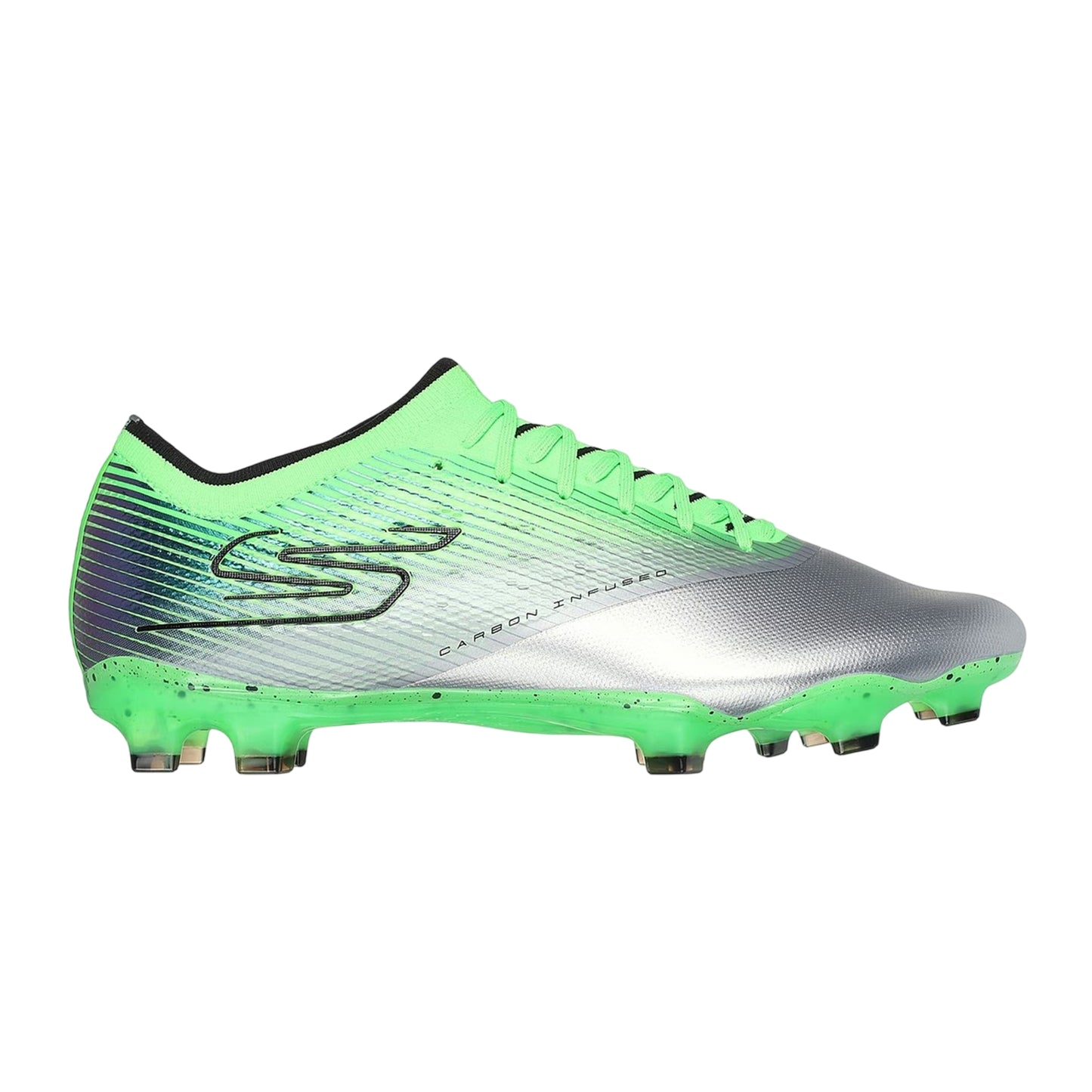 Silver - Front - Skechers Unisex Adult Razor Carbon Firm Ground Football Boots