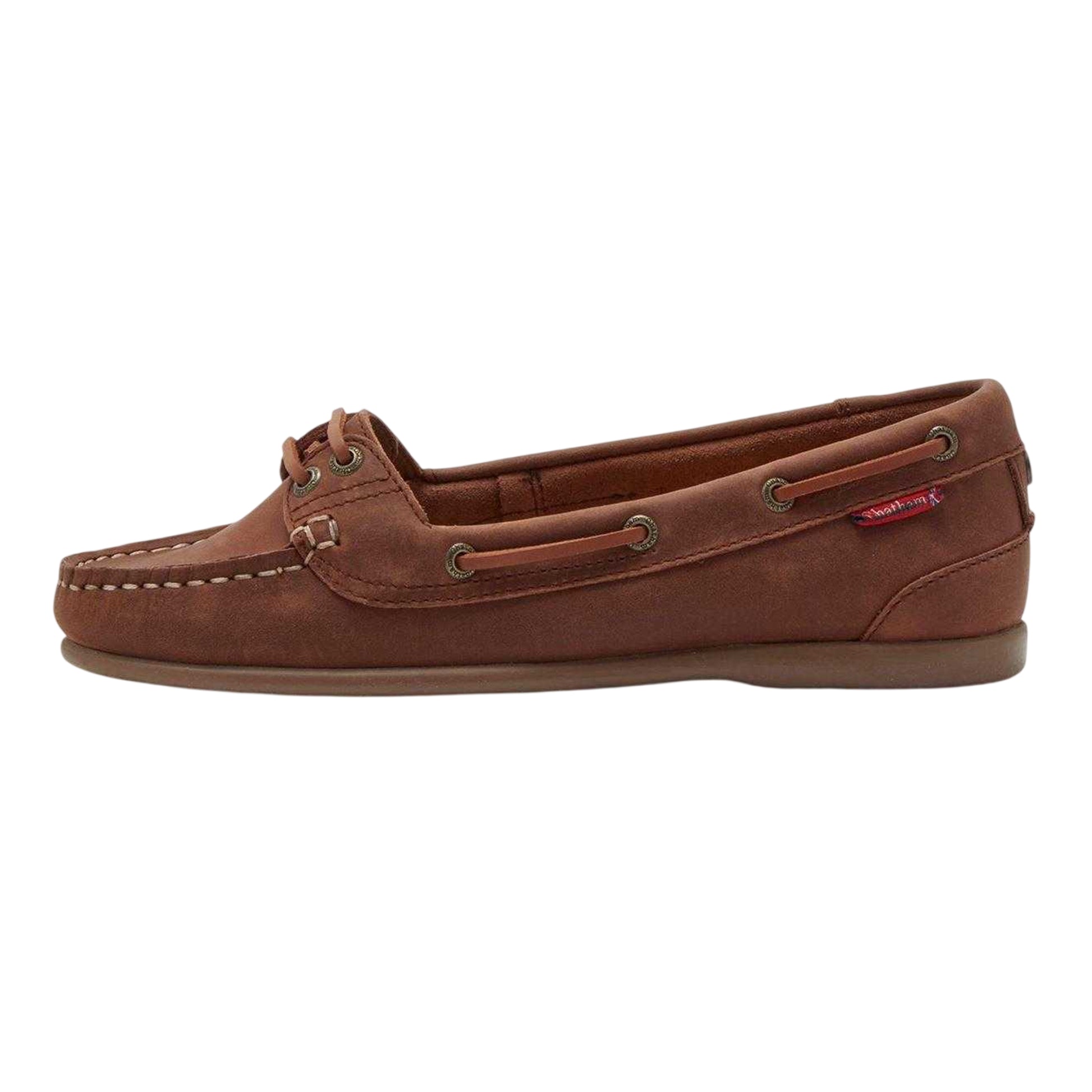 Dark Tan - Back - Chatham Womens-Ladies Leather Flat Loafers