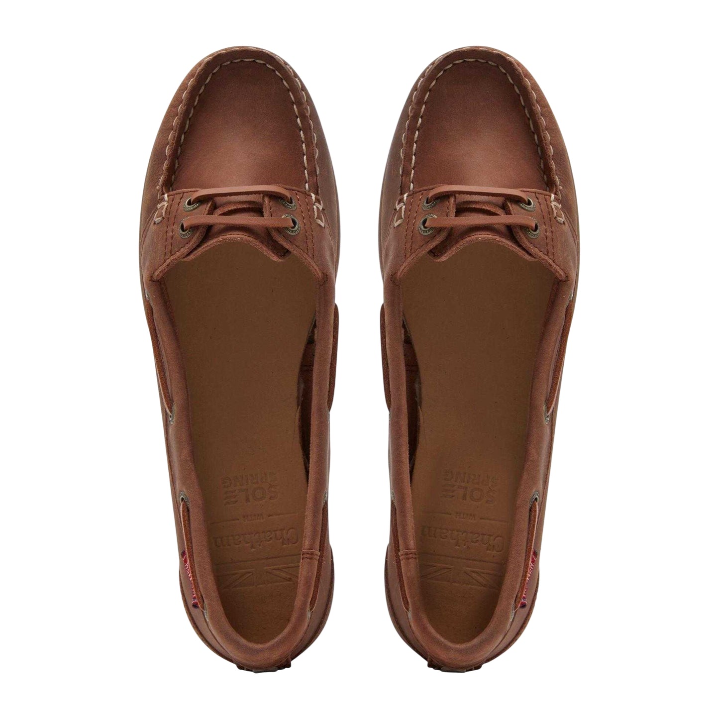 Dark Tan - Lifestyle - Chatham Womens-Ladies Leather Flat Loafers