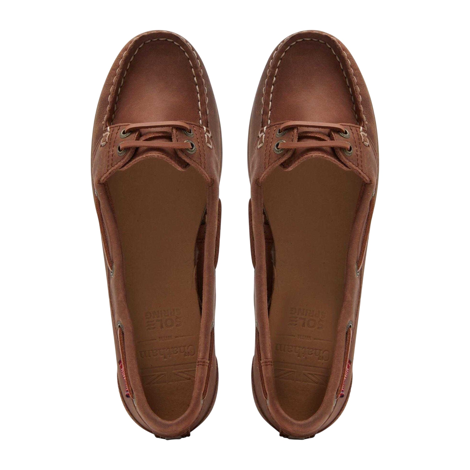 Dark Tan - Lifestyle - Chatham Womens-Ladies Leather Flat Loafers