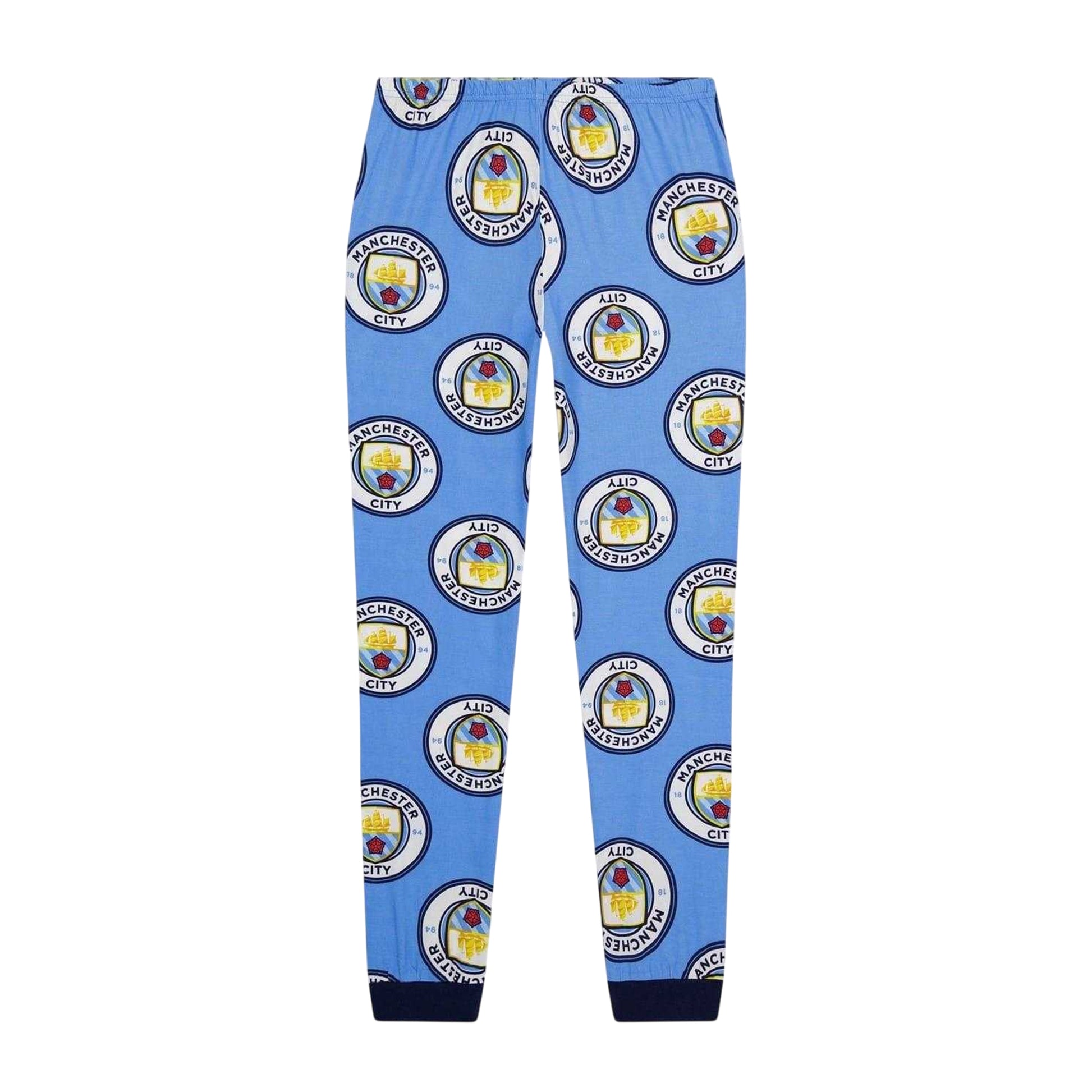 Sky Blue - Side - Manchester City FC Boys Crest Long-Sleeved Top & Bottom Set